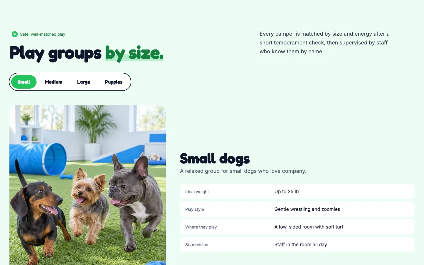 Pawprint: Play groups / by size