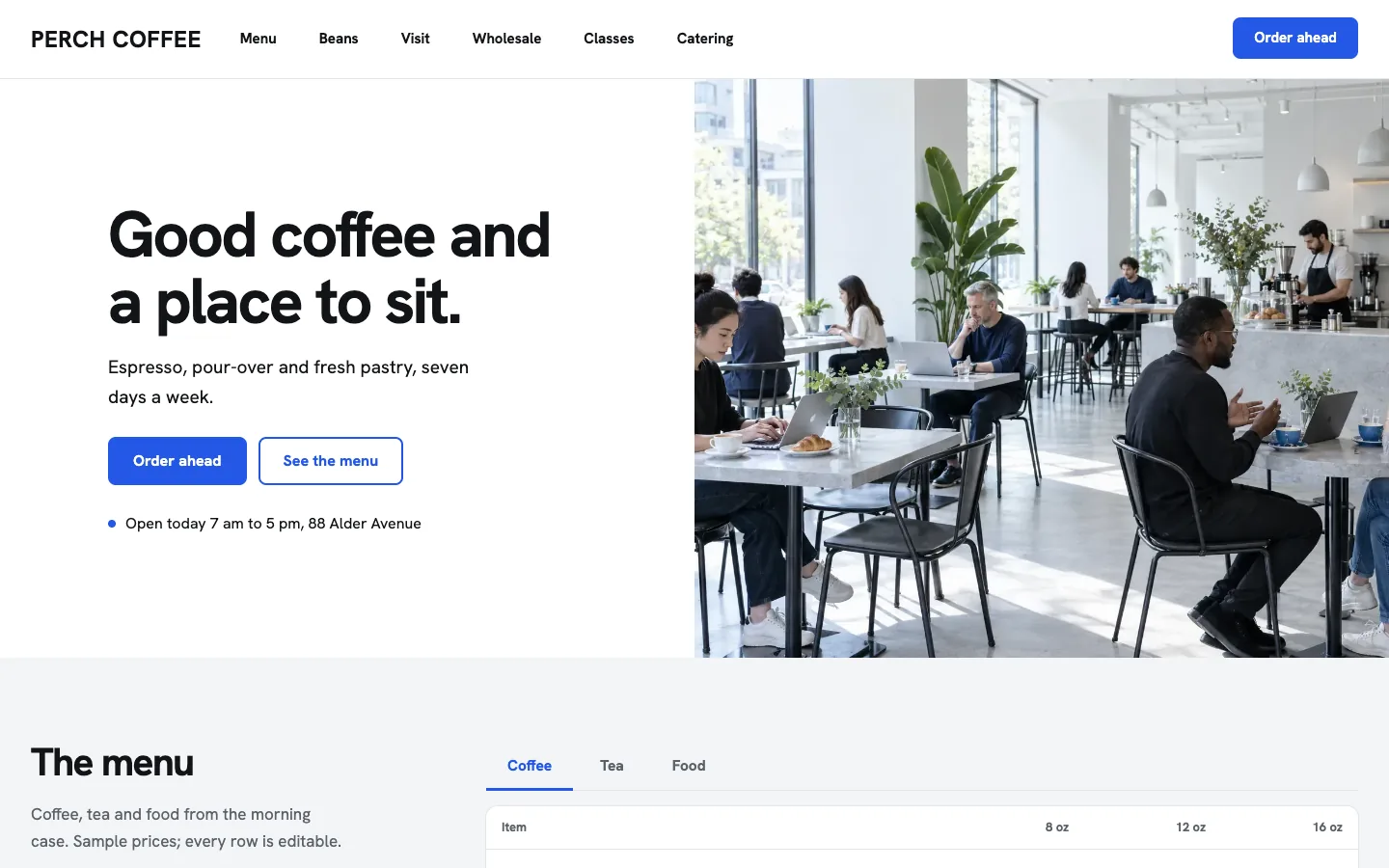 Perch website template homepage