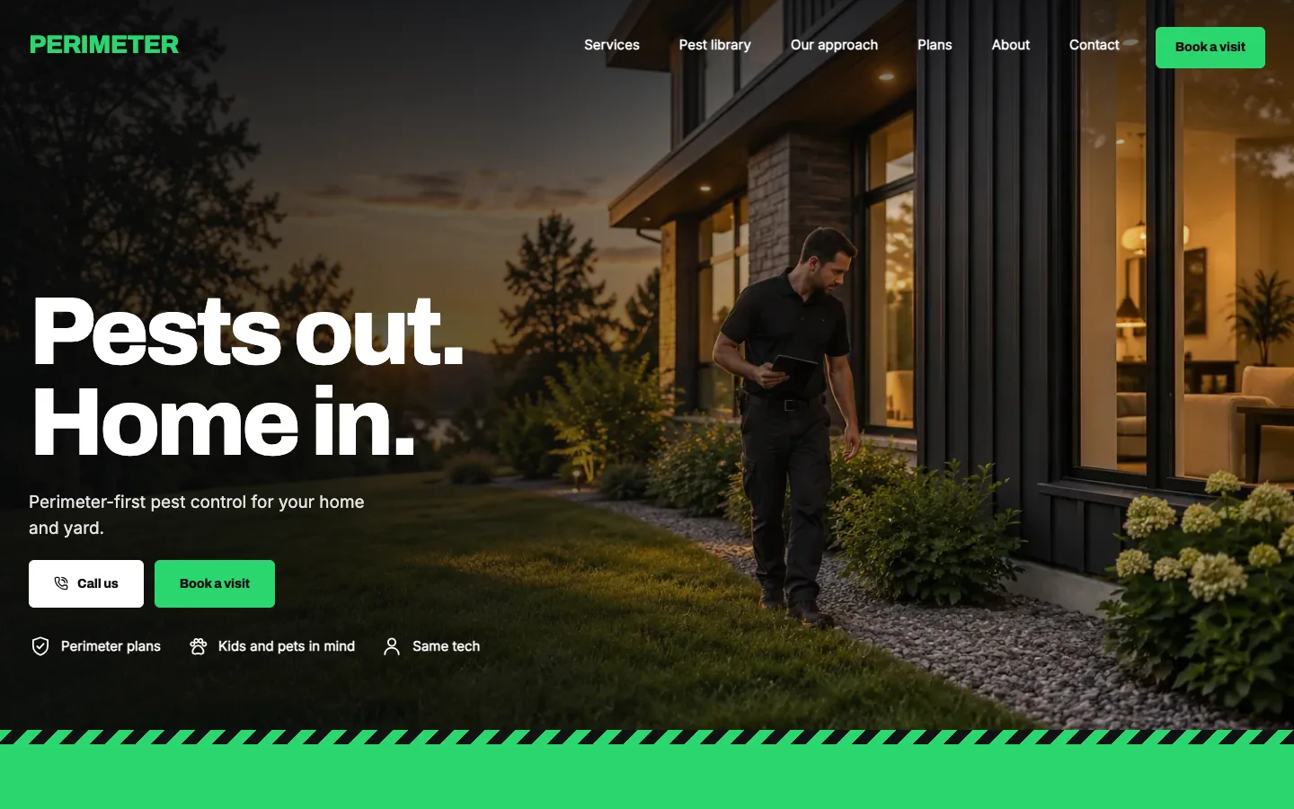 Perimeter website template homepage