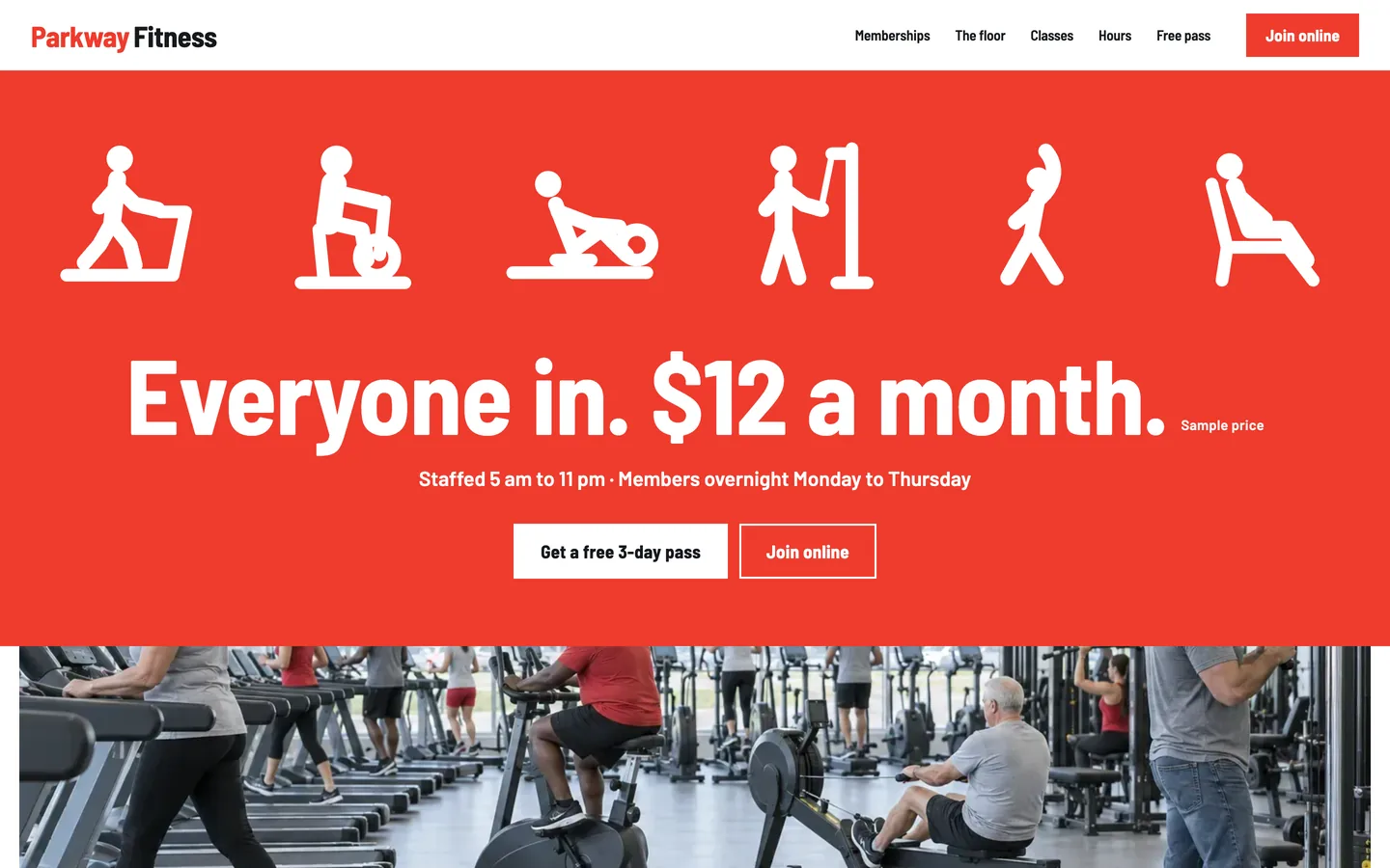 Pictogram website template homepage