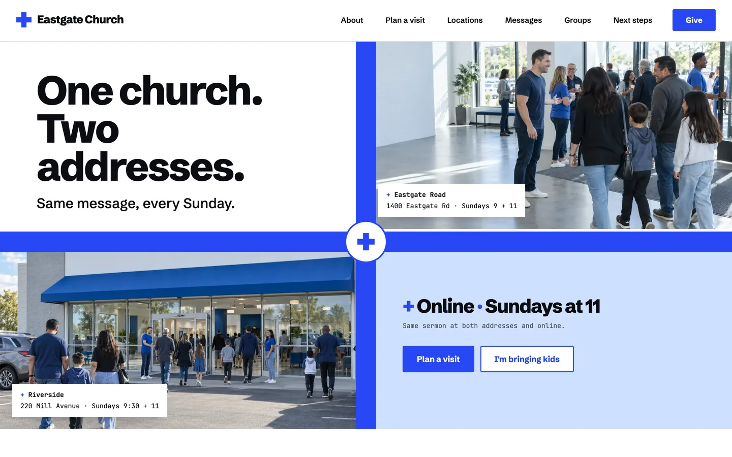 Plus website template homepage