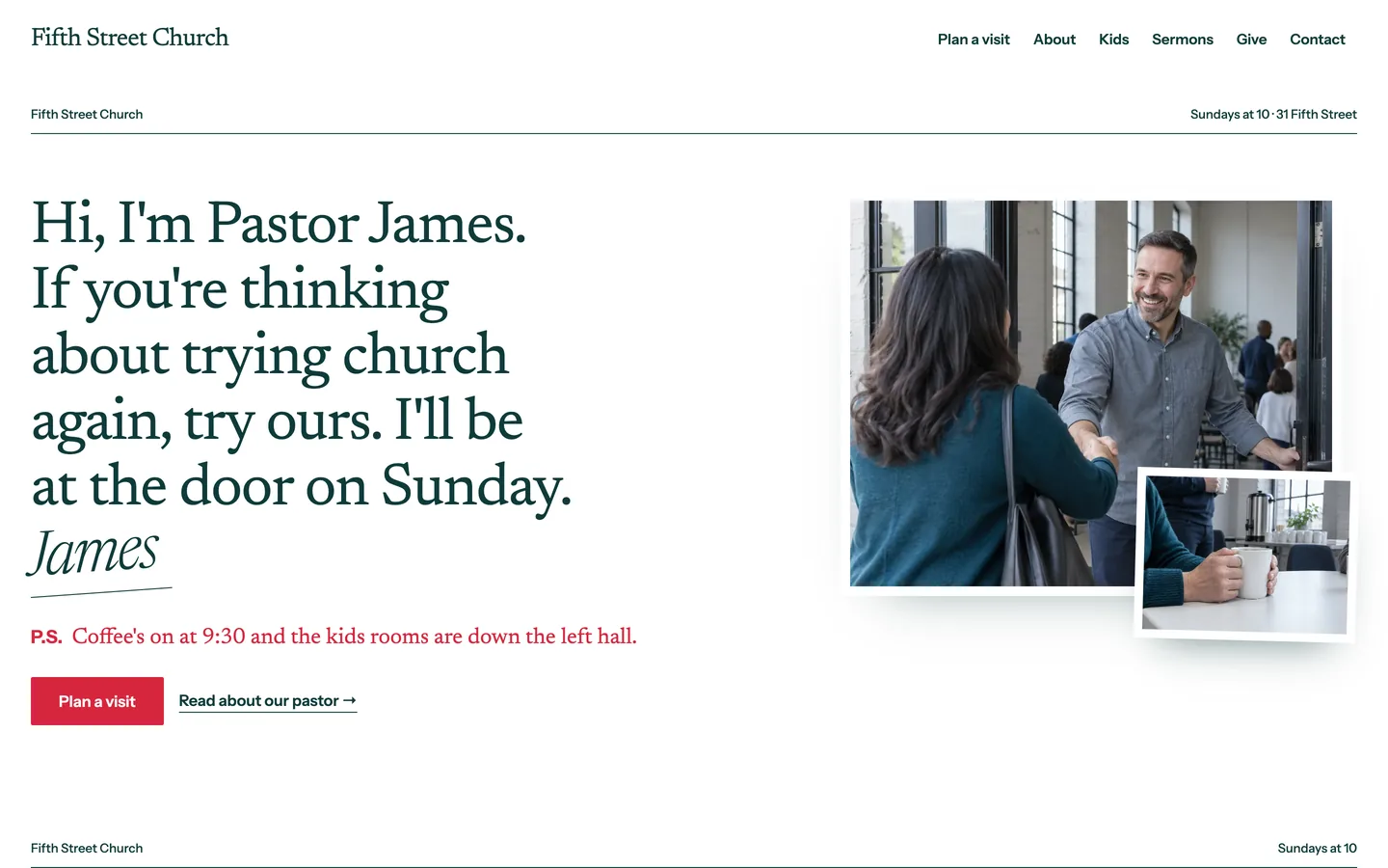 Postscript website template homepage