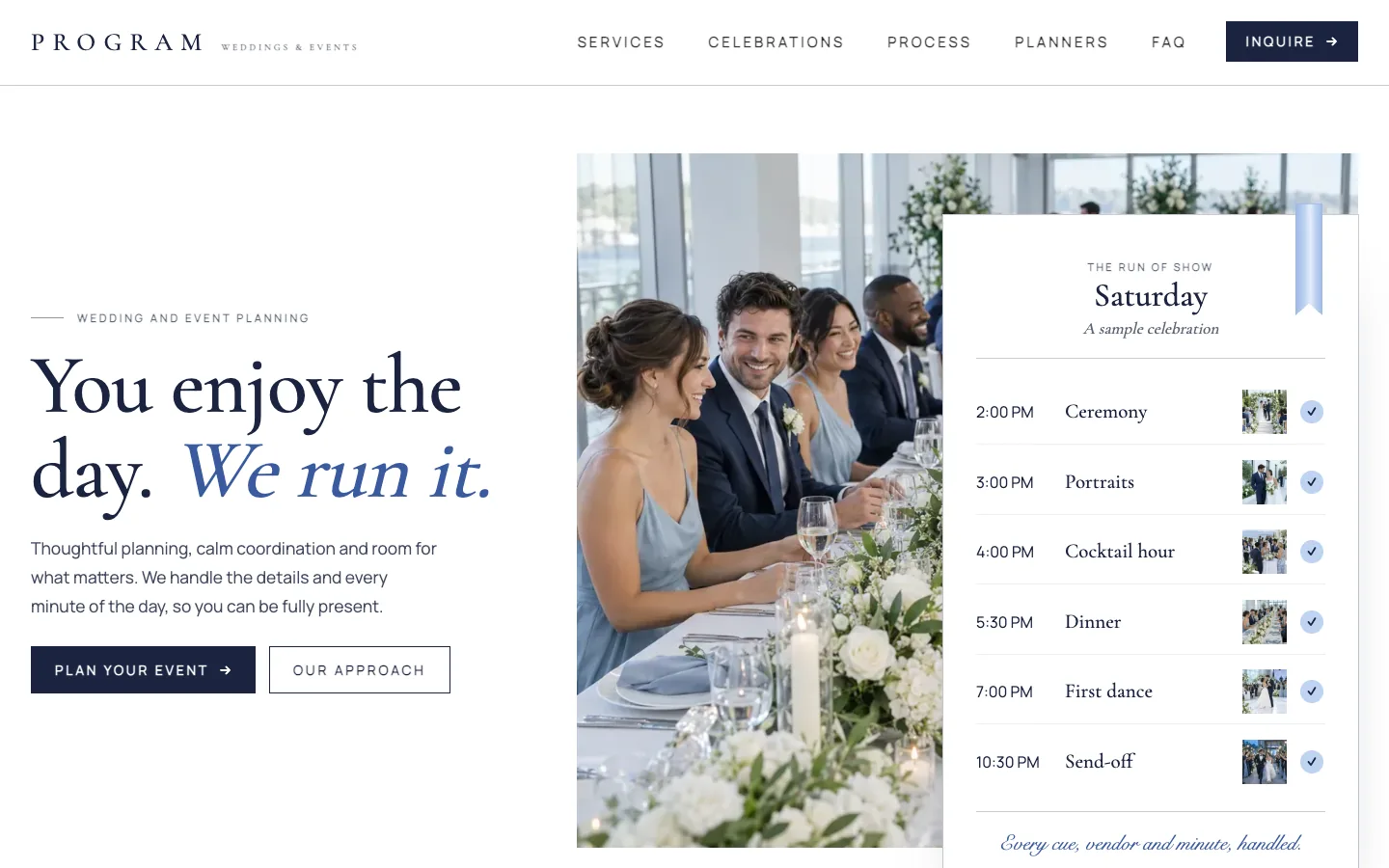 Program website template homepage