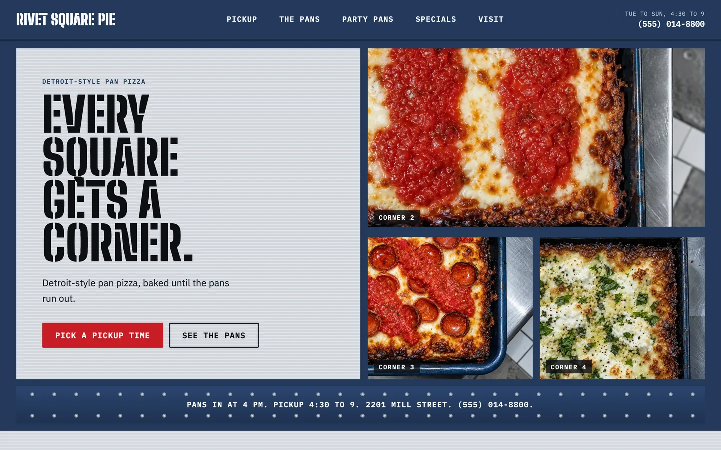 Rivet website template homepage