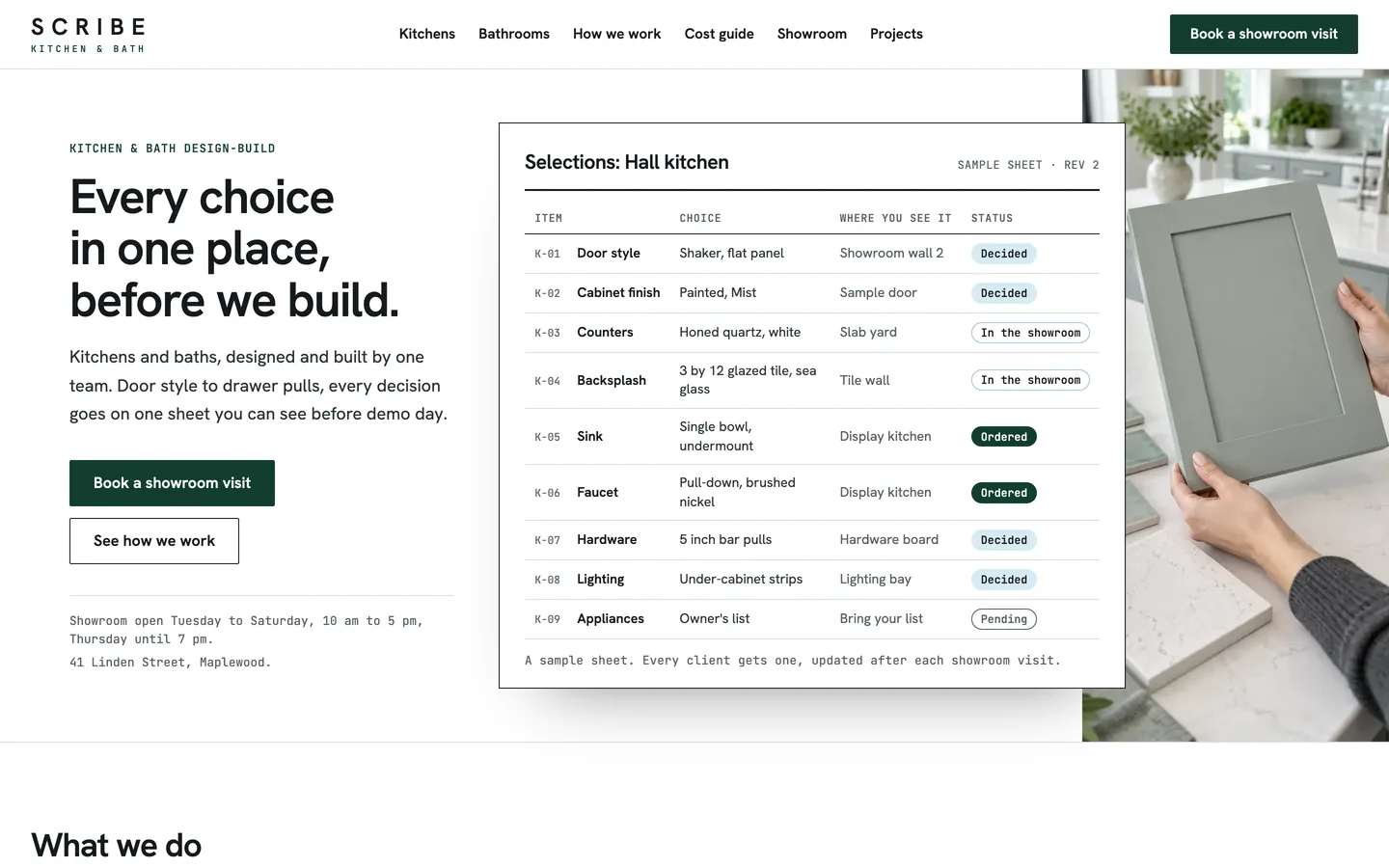 Scribe website template homepage