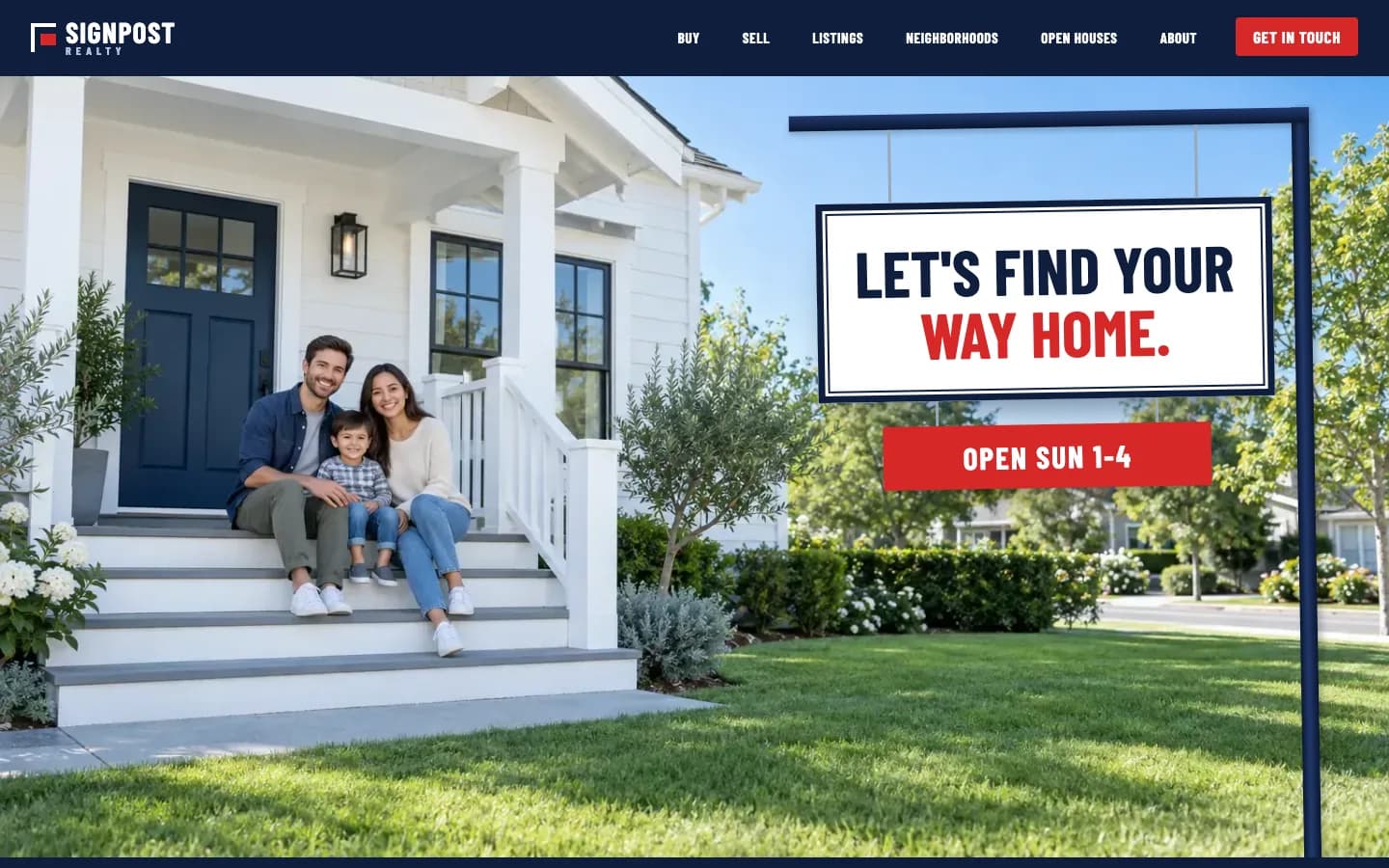Signpost website template homepage