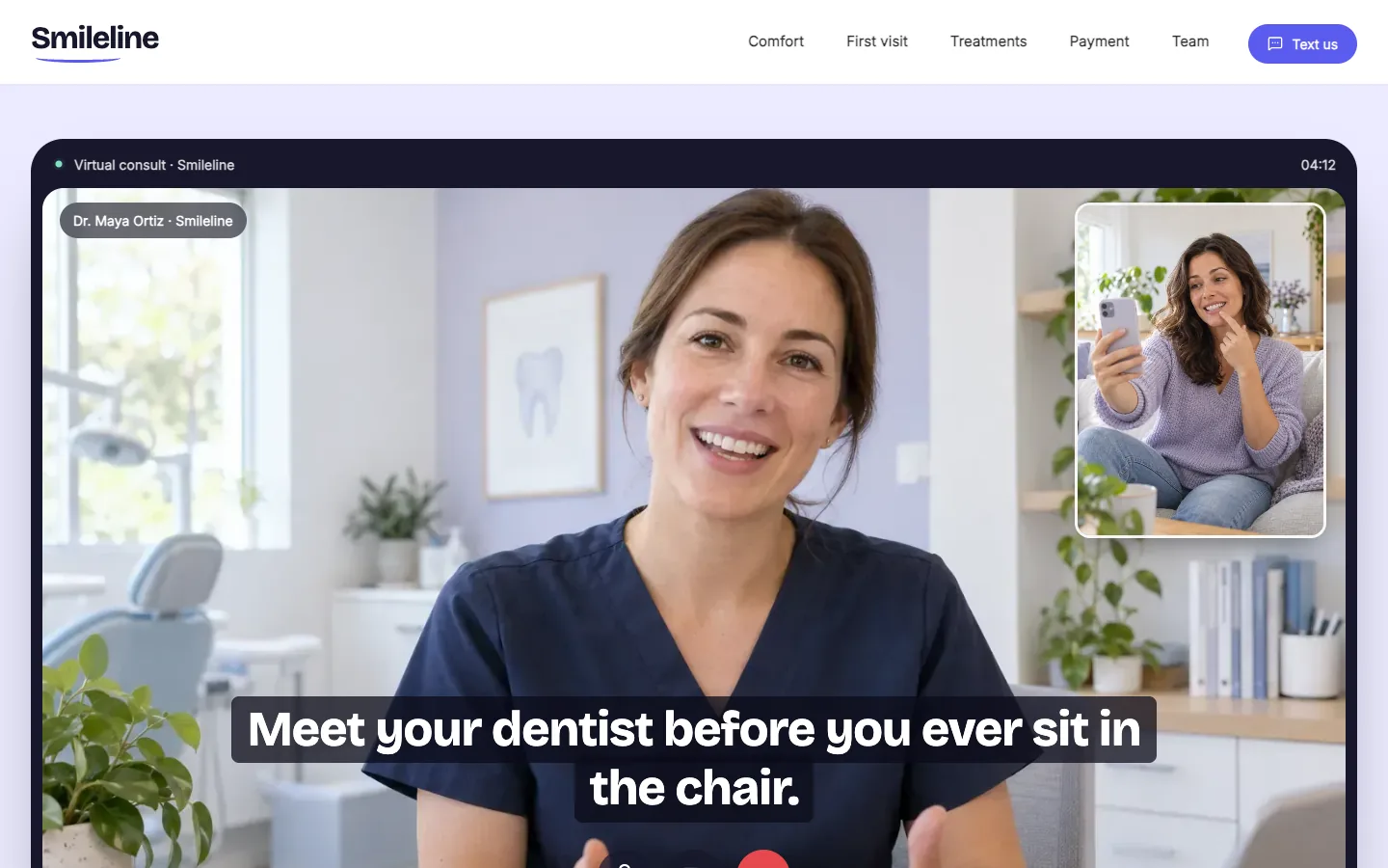 Smileline: Home / video call hero