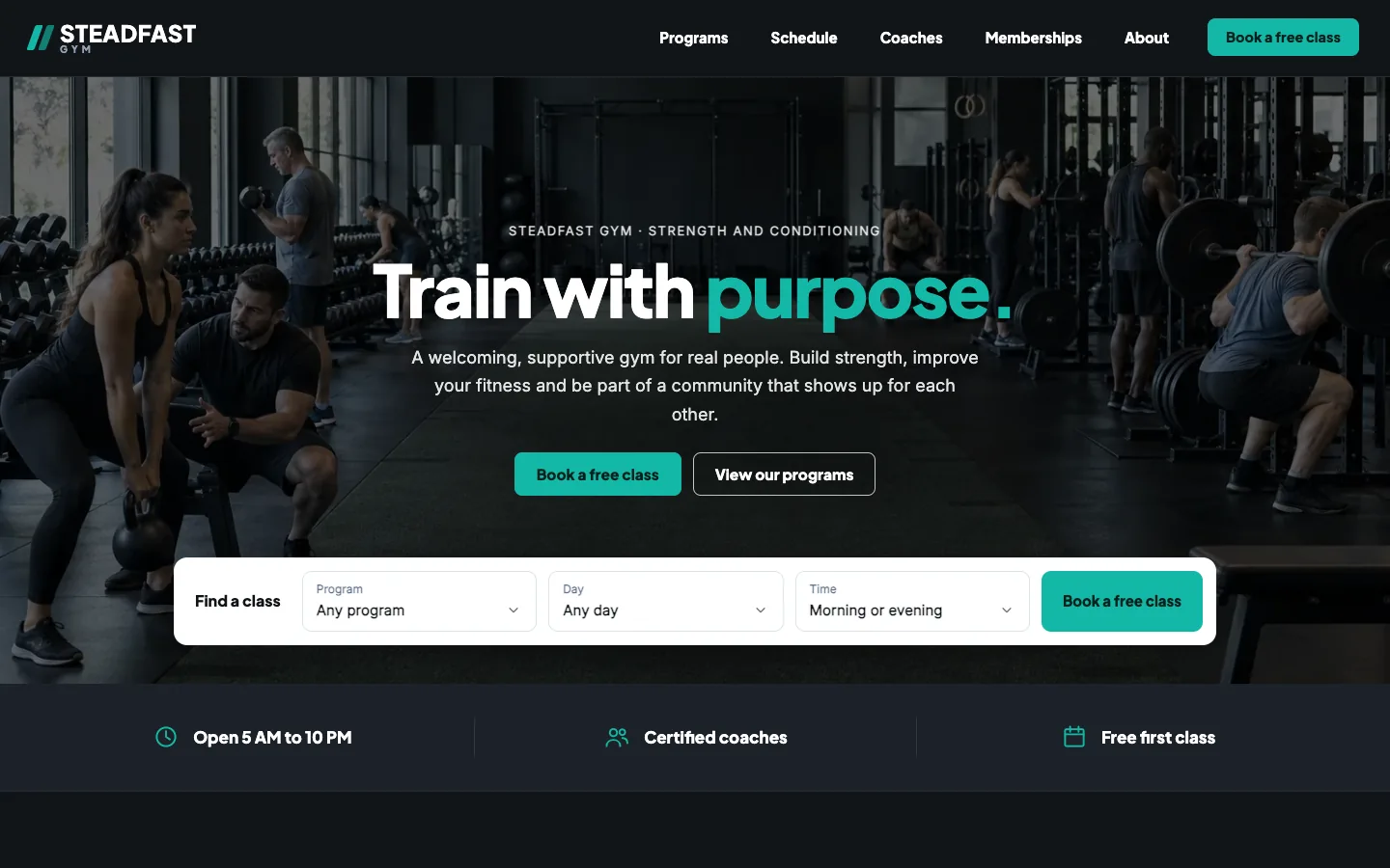 Steadfast website template homepage