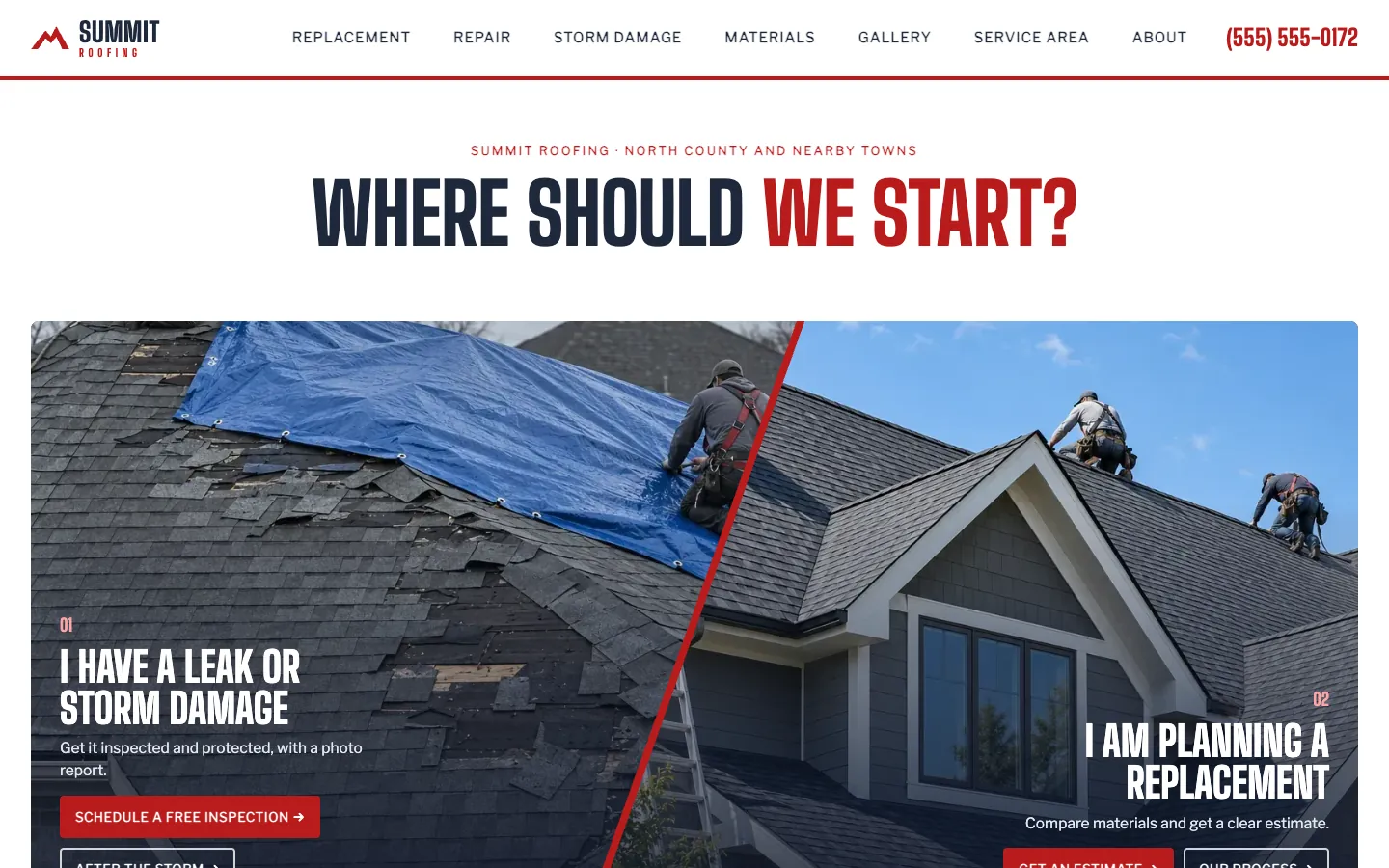 Summit website template homepage