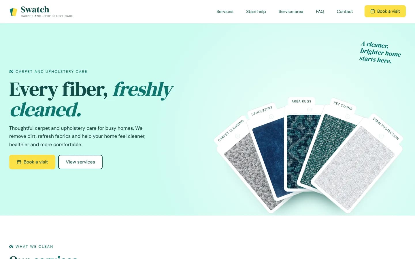 Swatch website template homepage