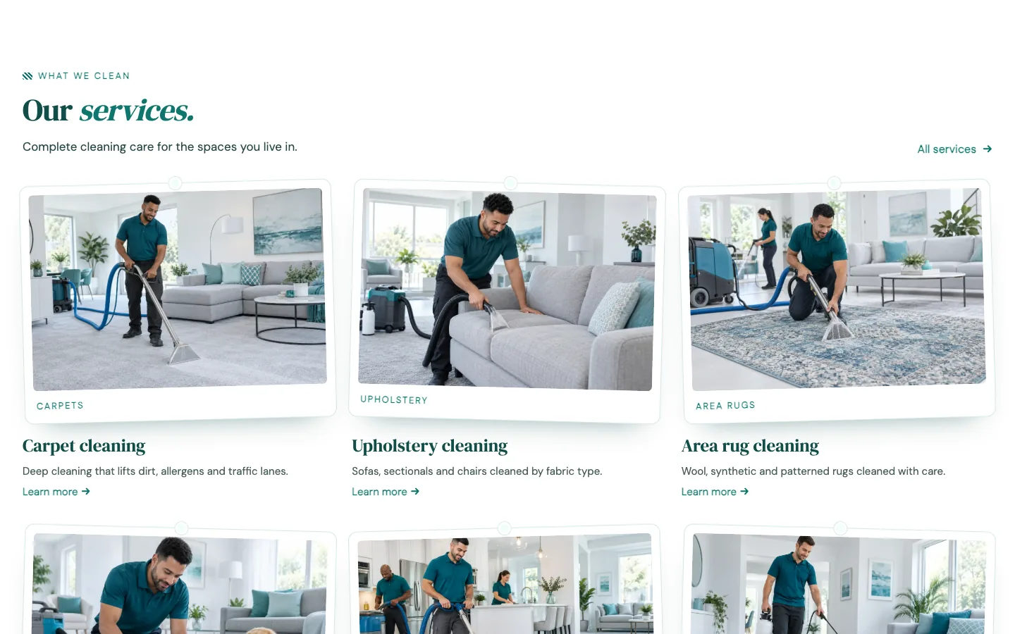 Swatch: Services as sample cards