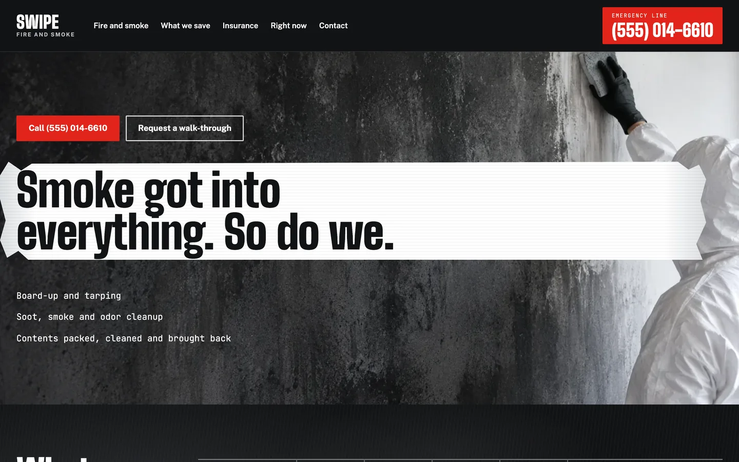 Swipe website template homepage