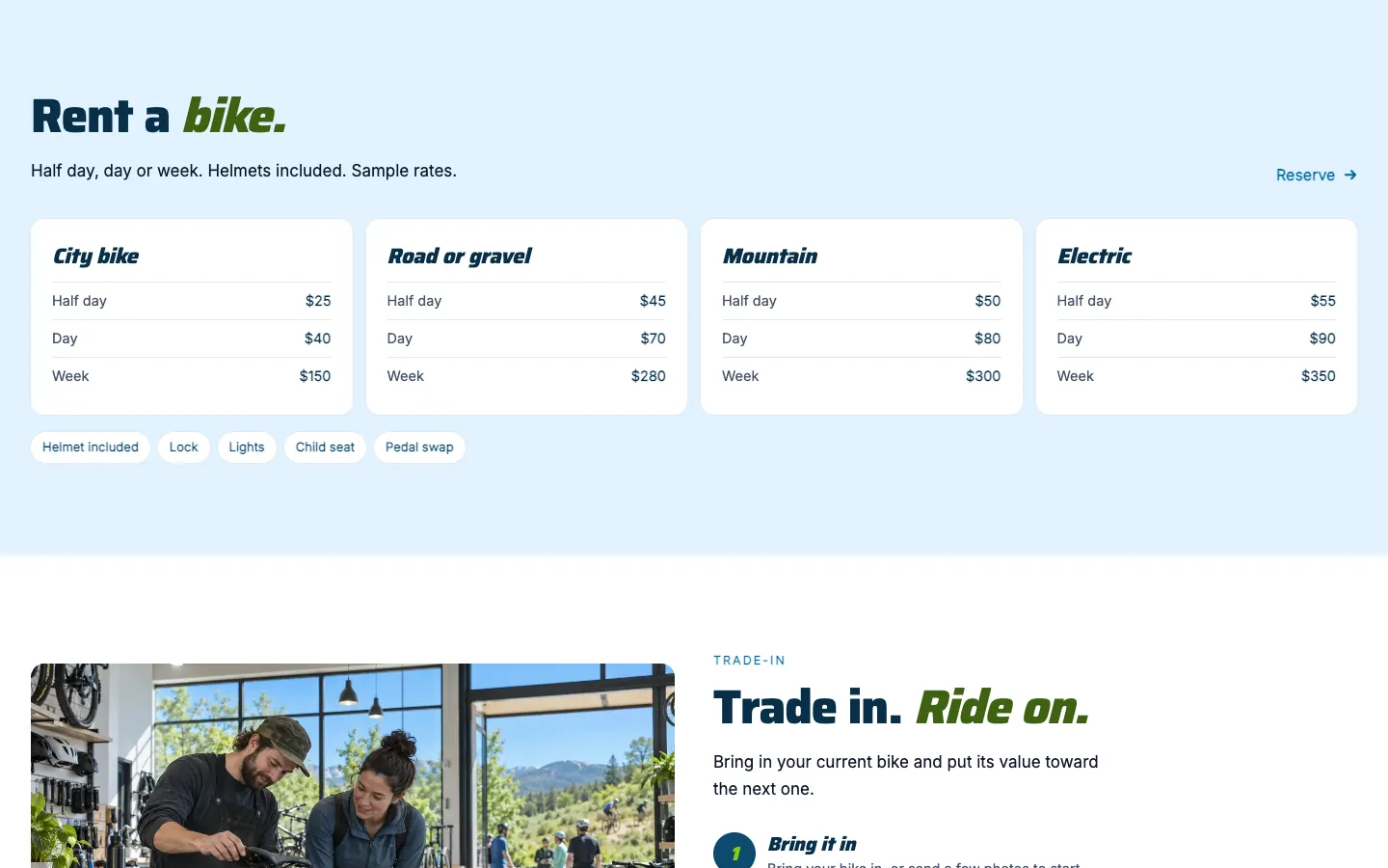 Switchback: Rentals