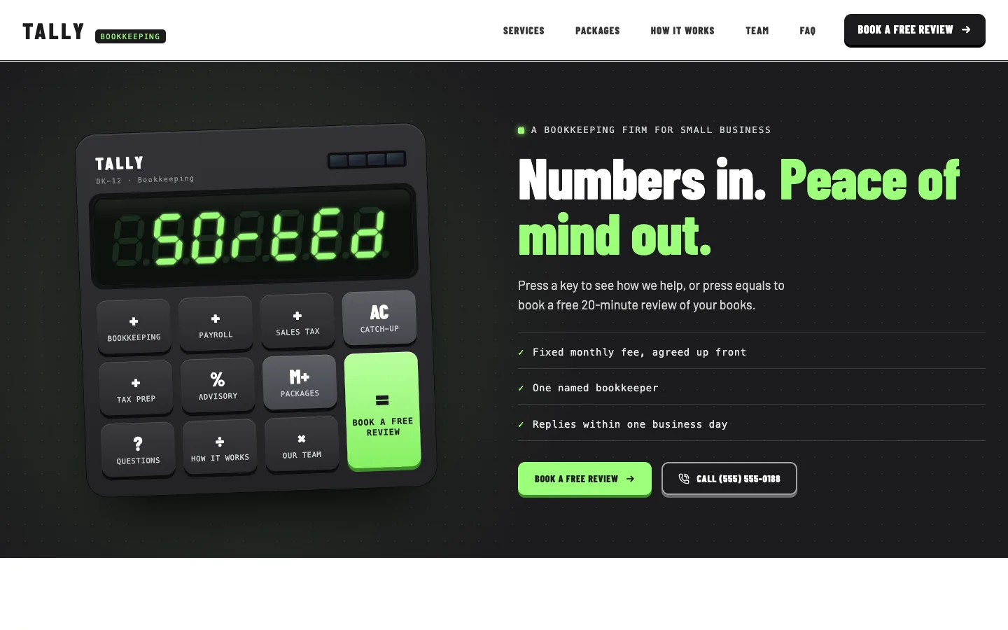 Tally: Home / calculator keypad