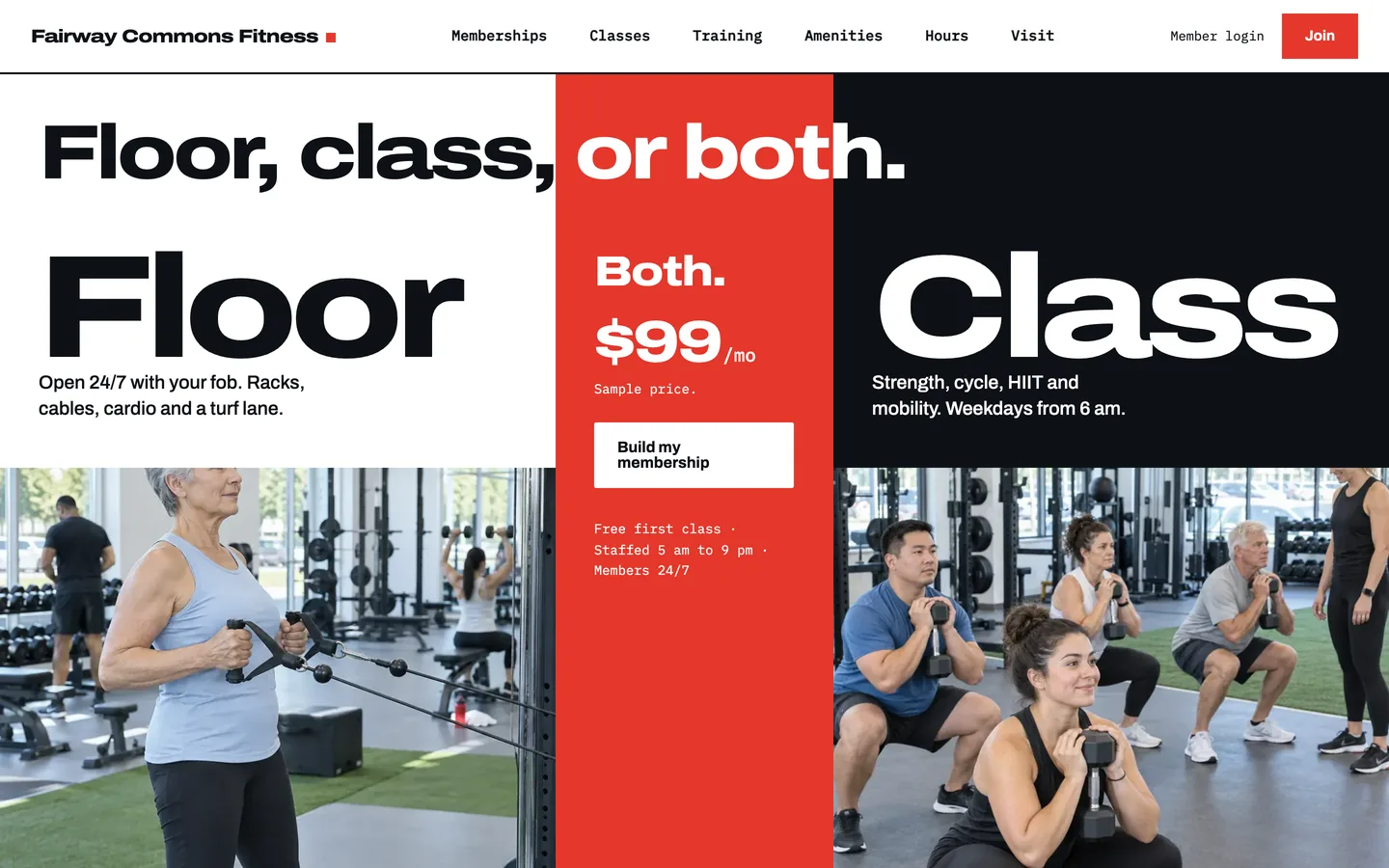 Tandem website template homepage