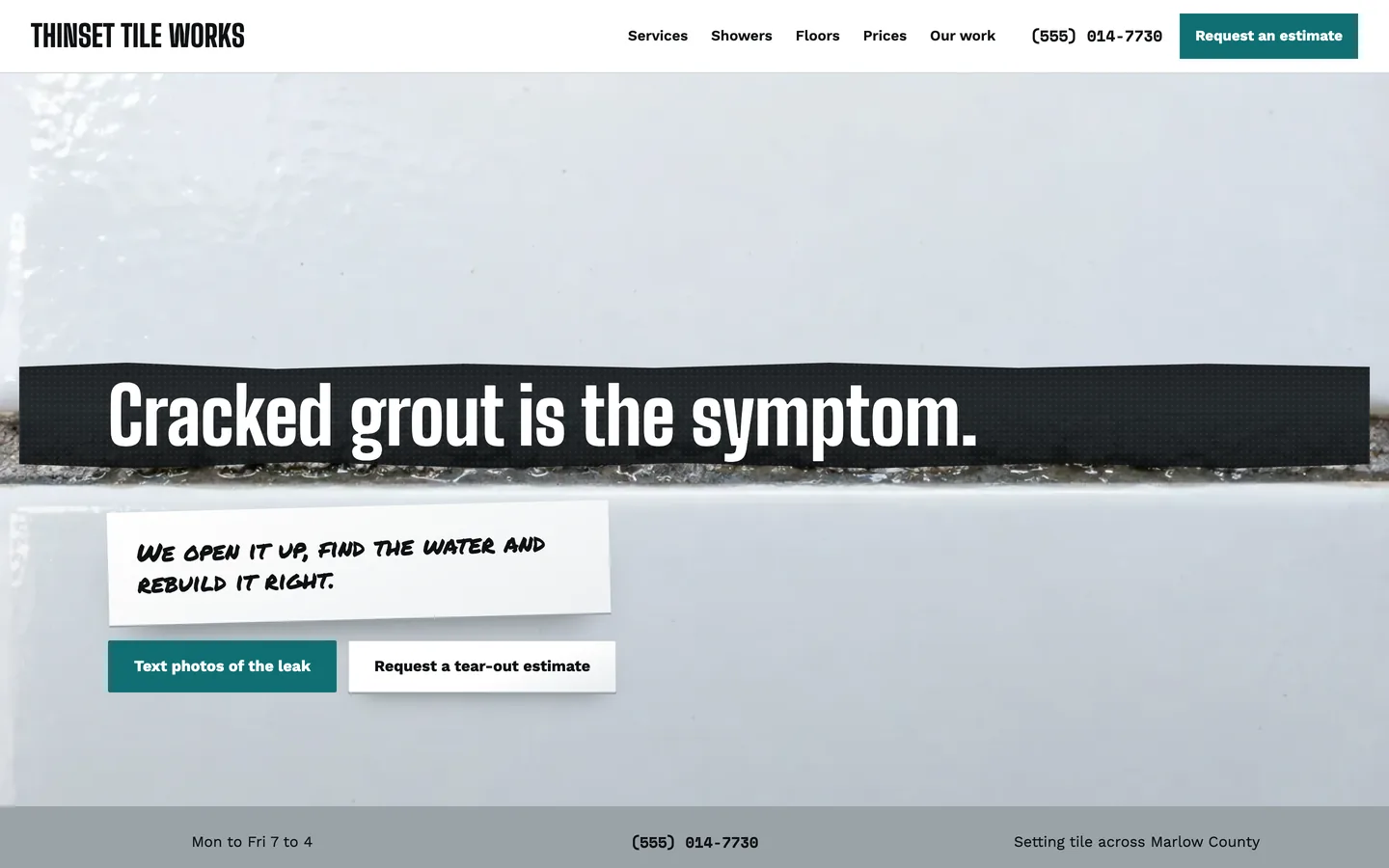Thinset: Home / cracked grout is the symptom