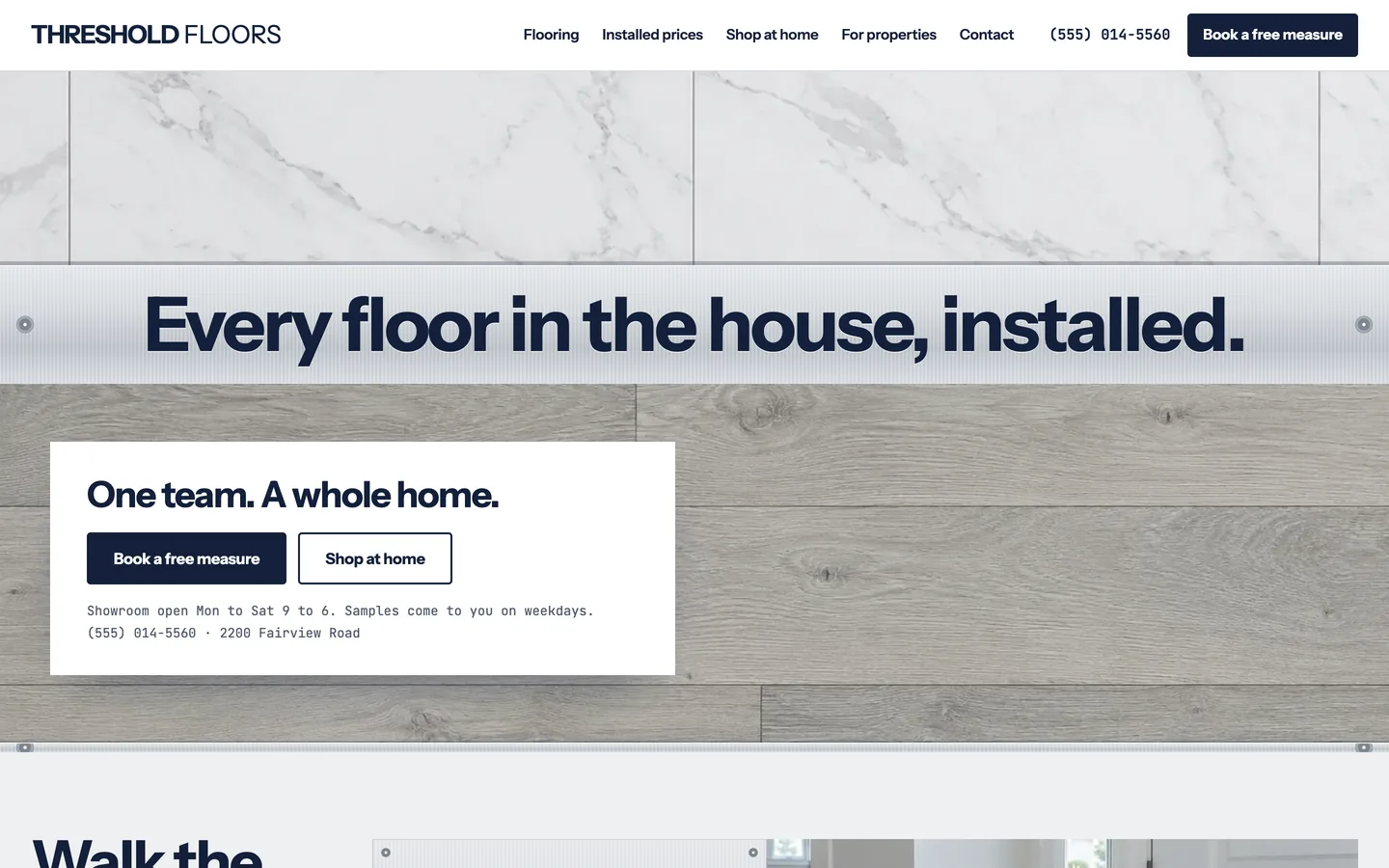 Threshold website template homepage