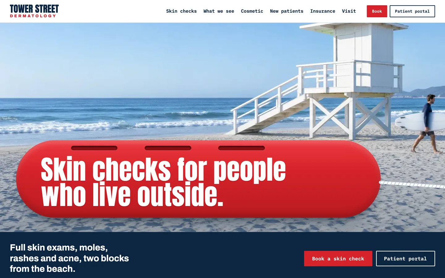 Tower website template homepage
