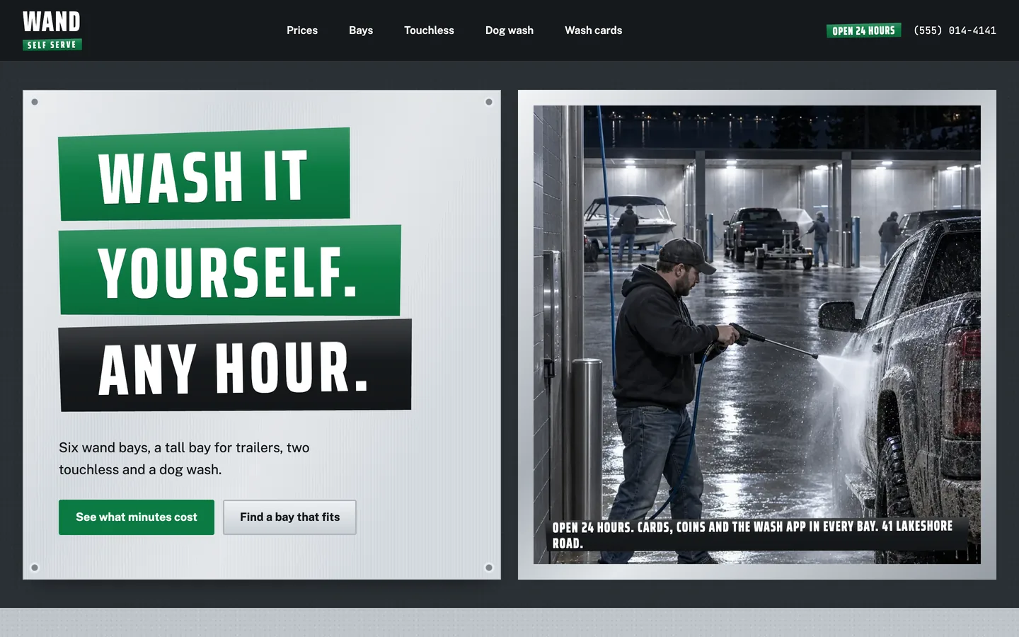 Wand website template homepage