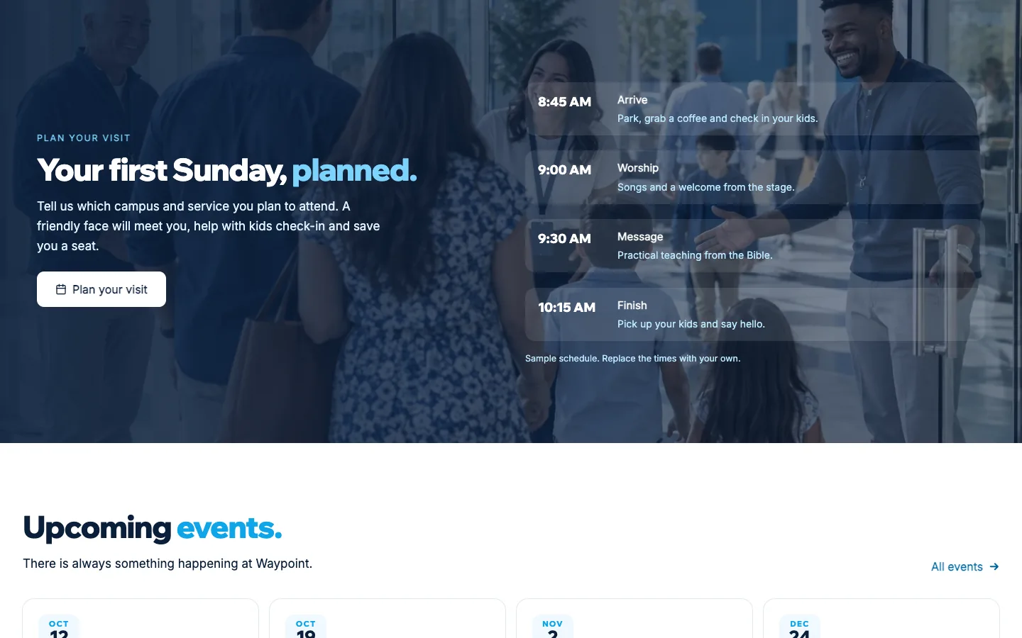 Waypoint: Your first Sunday, planned