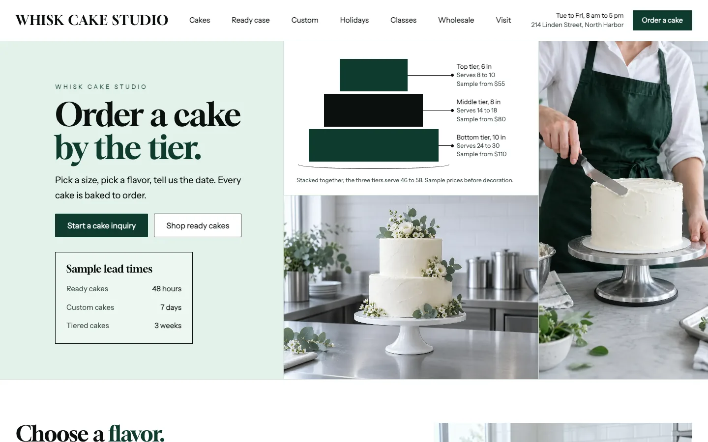 Whisk website template homepage
