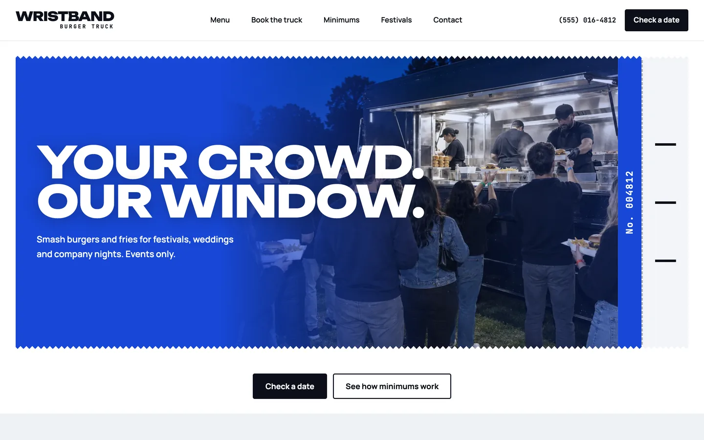 Wristband website template homepage