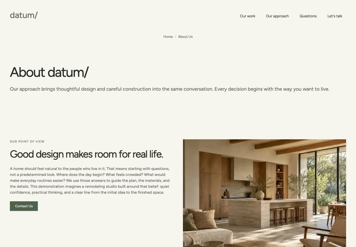 Datum: Our approach