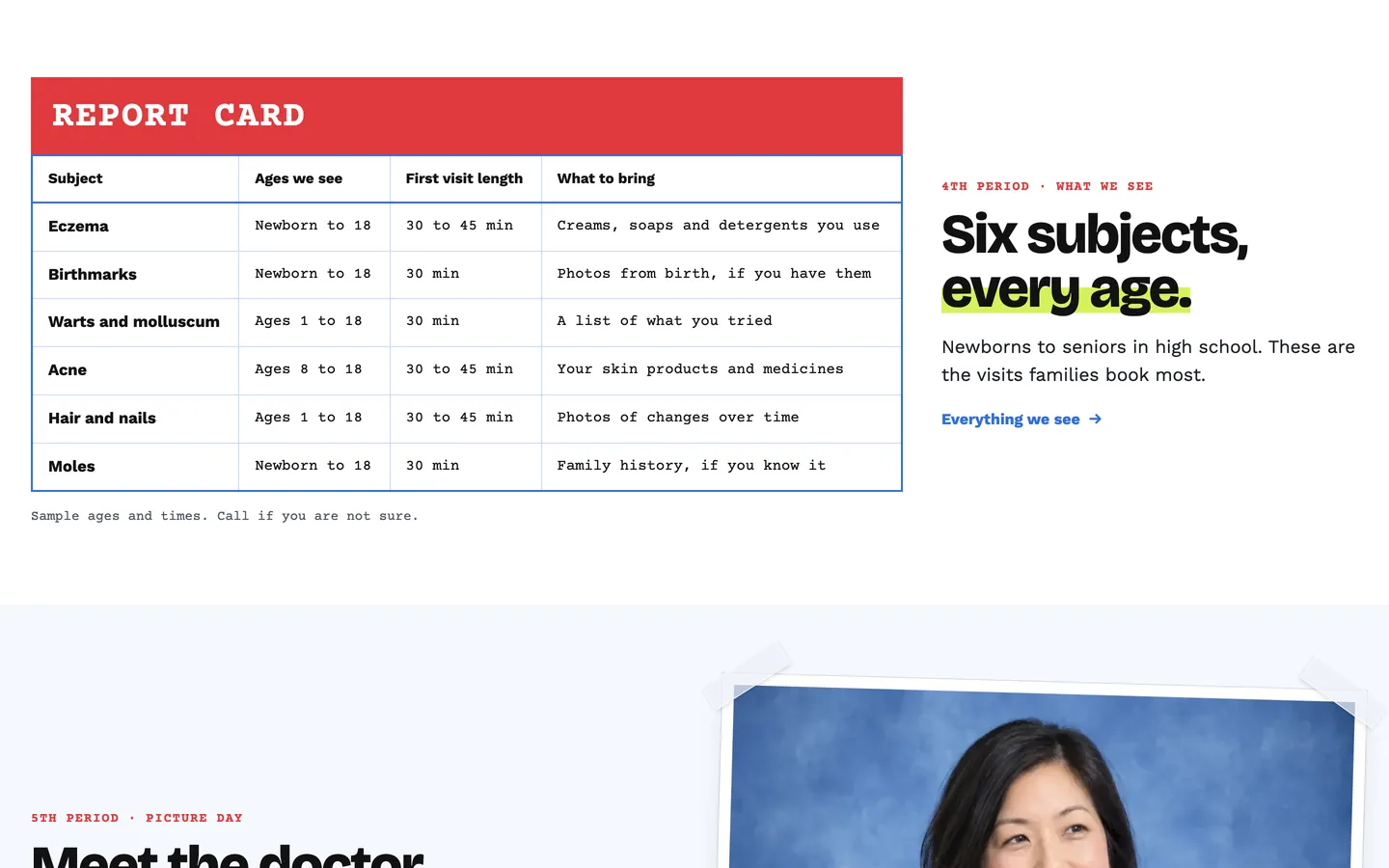 Homeroom: Six subjects, every age